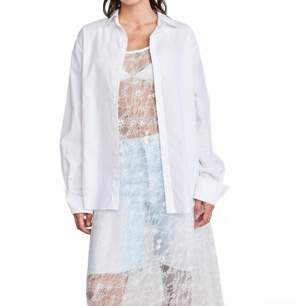 NEW SELF CONTRAST rumi cut out back yolk shirt in blanco